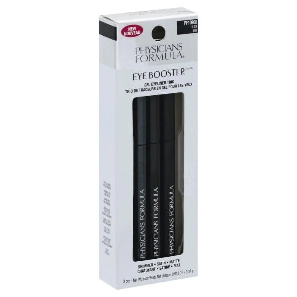 Physicians Formula Eye Booster Gel Eye Trio PF10968 BLACK Shimmer, Satin, Matte